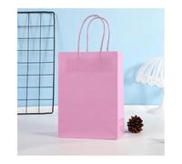 Candy Colorful Shopping Bags 10PCS Kraft Paper Gift Candy Bag Colored Hand-held Paper Bags Wedding Party Decoration Gift(10PCS-Light purple,21x15x8cm)