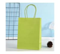 Candy Colorful Shopping Bags 10PCS Kraft Paper Gift Candy Bag Colored Hand-held Paper Bags Wedding Party Decoration Gift(10PCS-Chartreuse,21x15x8cm)