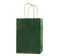 Candy Colorful Shopping Bags 10PCS Kraft Paper Gift Candy Bag Colored Hand-held Paper Bags Wedding Party Decoration Gift for Birthday Wedding Sweets(10PCS-Dark green,21x15x8cm)