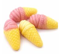 Candy Cones Strawberry & Cream Flavour Filled Chocolate Cones - Mini Ice Cream Shaped Chocolate Sweets, Creamy Strawberry Centre Confectionery - hnas (2000g)