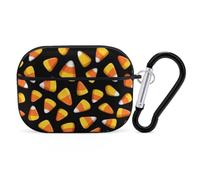Candy Corn Pattern Compatible with Airpods Pro Case Cover Hard Cases with Durable Hanging Buckle Charging Visible LED