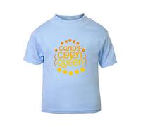 Candy Corn Queen Halloween Statement Short Sleeve Cotton Toddler t Shirt, 1-2 Years, Pastel Blue