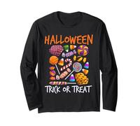 Candy Corn Sweets Candy Costume Spooky Halloween Trick Treat Long Sleeve T-Shirt