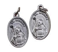 Candy Creations On Cloud 9 Set of 2 St. Monica Pray for Us Silver-Tone Medals | Patron Saint Catholic Pendants