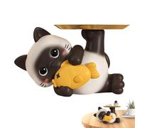 Candy Cup, Cat Statue with Storage Tray, Decorative Resin Bowl | for Sweets Jewellery on Entrance Table in the Living Room, Bedroom and Cabinet