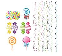 Candy Decorations | 48 Pieces Colorful Lollipop Ornaments - Decorations for Candy Theme Party for Bedroom, Office, Bathroom, Halloween, Home