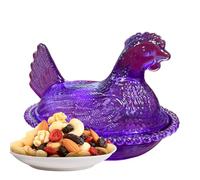 Candy Dish, Chicken Shaped Container, Bowl with Lid Design, Resin Hen Dish Function, Dessert Serving Set, Food Holder for Dorm Apartment Counter Tabletop Kitchen Living Room Cafe