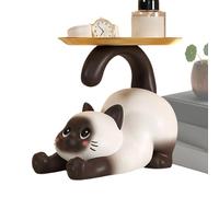 Candy Dish - Resin Cat Figurine, Key Ring Bowl, Perfect to Place on Entryway Table for Storing Keys and Jewelry | Cat Shaped Candy Dish/Bowl, Both as a Tray