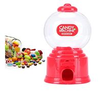 Candy Dispenser, Mini Sweet Machine - Plastic Gumball Vending Machine for Candies or Nuts Less Than 1.5cm in Diameter (Red)