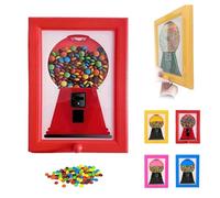 Candy Dispenser Picture Frame, Handy Candy Frame Dispenser, Rare Vintage the Handy Candy Frame-Hanging Candys Machine Art, Funny Sweet Dispenser Machine Photo Frames (Red)
