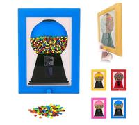 Candy Dispenser Picture Frame, Handy Candy Frame Dispenser, Rare Vintage the Handy Candy Frame-Hanging Candys Machine Art, Funny Sweet Dispenser Machine Photo Frames (Blue)