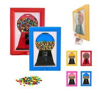Candy Dispenser Picture Frame, Handy Candy Frame Dispenser, Rare Vintage the Handy Candy Frame-Hanging Candys Machine Art, Funny Sweet Dispenser Machine Photo Frames (Red+Blue)