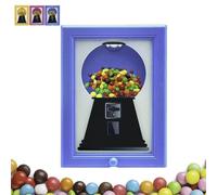 Candy Dispenser Picture Frame, Hanging Handy Candys Frame Dispenser, Gumball Machine in A Frames, Photo Frames Sweet Dispensers Machine, Food Storage Container for Candies Nuts Dog Cat Treats(Blue)