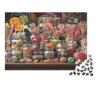 Candy Display Jar 1000 Piece Jigsaw Puzzle with Perfect Snap Fit Favourites Jigsaw As A Brain Training Puzzle for Wall Decoration And Gifts 38x26cm/1000pcs