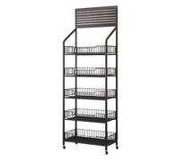 Candy Display Stand and Snack Cart - 4/5 Tier Floor Support for Drinks Medications Fruits & Chips - Versatile Counter Storage with Rolling Wheels