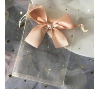 candy drawstring bag, 10pcs/lot Bow Knot Mesh Drawstring Organza Bags craft Exquisite Jewelry Packaging Wedding Gifts Pouches(Korean Pink,9x12cm)