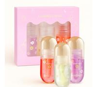Candy Dreams Lip Oil Set - Peach Crystal, Grape Crystal & Strawberry Fruity Scented Moisturising Gloss For Long Lasting Hydration & Shiny Finish, Transparent Care In Gift-Ready Packaging
