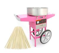 Candy Floss Machine Commercial & Cart / 500 Candy Floss Sticks/Retro Pink / 900w / KuKoo Cotton Candy Bundle