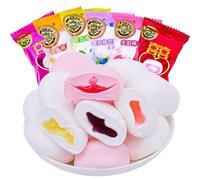 Candy Floss Soft Fudge,Strawberry White Peach Blueberry Flavor,Juice Filling Cotton Candy,Assorted Fruity Marshmallows,Chewing Soft Candy Desserts,Delicious Sugar Pack,Chinese Snacks Gift (1500g)