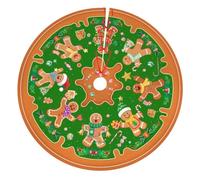 Candy Gingerbread Man Christmas Tree Skirt Holiday Party Supplies Decorations Halloween Xmas Tree Mat Farmhouse Decorations 36"