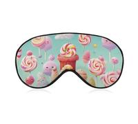 Candy Happy Eye Mask, Side Sleeping Mask Light Blindfold Sleeping Mask Nose Pad and Elastic Band for Children Women and Men