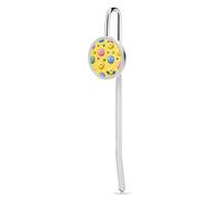 Candy Happy Face Pattern Bookmark Metal Book Marks for Reading with Round Hanging Charm Reading Bookmarks Gifts Pretty and Increase Reading Interest for Women Men