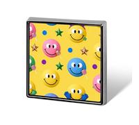 Candy Happy Face Pattern Lapel Pin Cute Metal Brooch Pin Fashionable Square Badge for Shirts, Hats, Jackets Unique Fashion Accessories Gift for Men & Women