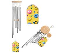 Candy Happy Face Pattern Wind Chimes for Outside Memorial Wind Chime (20.5') Large Outdoor Deep Tone Windchime Unique Aluminum Windchimes for Garden Hanging Decor, Sympathy Gifts