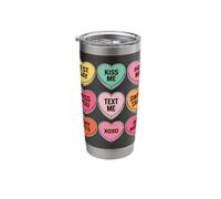 Candy Heart Messages Pastel Conversation Hearts Valentine Stainless Steel Insulated Tumbler