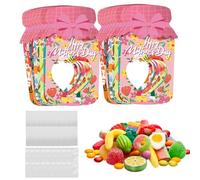 Candy Holder Cards, Organizer Postcards, 18 Pieces Treat Bags, Paper Jar Shape Card with Distinctive Design, Holiday Party Cards with Cute Style, Mother Day Appreciation Card for Gifting