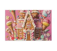 Candy House Pink Unique Puzzles for Adults, Puzzles 1000 Piece, Jigsaw Puzzles for Adults