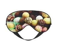 Candy Image Double Sided Sleep Mask, Adjustable Blackout, Silk-Like Eye Mask for Sleeping,Travel, Soft, Breathable, Lightweight Comfortable Blindfold