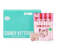 CANDY KITTENS ETON MESS Vegan Sweets, Christmas Candy Gift Set With Fruit Juice & Natural Ingredients, Big Flavours From Little Kittens, Vegetarian & Christmas Sweets - CASE OF 12x Sweet Bags (54g)