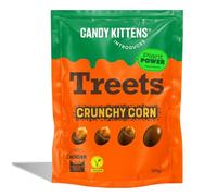 Candy Kittens Introduces - Treets, Crunchy Corn - Plant-Based Vegan Chocolate Crunchy Snack, Ideal for Sweet Hampers or Pick & Mix, Vegan Sweets Made with Cocoa-Free Choviva Shell - 120g, Pack of 1