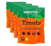 Candy Kittens Introduces - Treets, Pretzel Bites - Plant-Based Vegan Chocolate Crunchy Snack, Ideal for Sweet Hampers or Pick & Mix, Vegan Sweets Made with Cocoa-Free Choviva Shell - 120g, Pack of 4