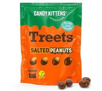 Candy Kittens Introduces - Treets, Salted Peanuts - Plant-Based Vegan Chocolate Crunchy Snack, Ideal for Sweet Hampers or Pick & Mix, Vegan Sweets Made with Cocoa-Free Choviva Shell - 120g, Pack of 1