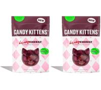 Candy Kittens Lucky Cherry Gummy Sweets - Gourmet Plant Based Sweets with Real Fruit Juice - Gelatin Free, Soft Squidgy Cherry Dice, Premium Vegan Friendly Snacks - 140g Each, 2 Pack