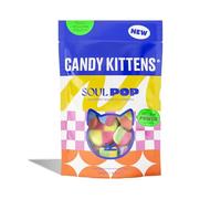 Candy Kittens Soul Pop - Foamy Vegan-Friendly Candy Mix - Fruity Sweets with Strawberry, Tropical, Cherry & Peach Flavours - Soft Foam Texture, Dairy-Free, Party Snack & Sharing Bag - 140g (4.9oz)