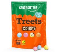 Candy Kittens Vegan Chocolate Crunchy Treets Crispy - Crunchy Plant-Based Snack, Ideal for Sweet Hampers or Pick and Mix, Vegan Sweets Made with Cocoa-Free Choviva Shell - 120g, Pack of 1