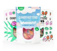 Candy Kittens Vegan Sweets FAN’S FAVOURITE Selection (5 x 140g) - Vegan Chewy Sweets Bundle, 5 Packs, Three Flavours: LOVES, Wanderlust & Shox - Perfect for Pick and Mix, Healthy Snacks for All