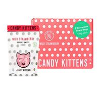 Candy Kittens Vegan Sweets - Gluten-Free - Natural Fruit Flavour Candy - Gummy Chewy Gourmet Sweets - Wild Strawberry, 138g (Pack of 7)
