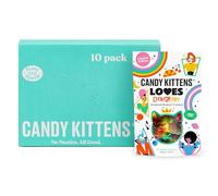 Candy Kittens Vegan Sweets, LOVES (140g, Pack of 10) - Fizzy Sweets, Chewy Treats with Fruity Flavors, Plant-Based Ingredients, No Nasties, Vegan Snacks for All, Made with Real Fruit Juice