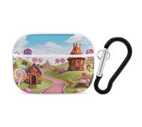 Candy Land Airpod Pro Case AirPods 2 Case for Women Hard Shell Protective Cover with Carabiner Keychain Compatible with AirPods Case 2nd 1st Generation, Front LED Visible White