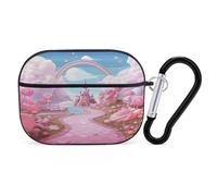 Candy Land Airpod Pro Case AirPods 2 Case for Women Hard Shell Protective Cover with Carabiner Keychain Compatible with AirPods Case 2nd 1st Generation, Front LED Visible Black