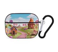 Candy Land Airpod Pro Case AirPods 2 Case for Women Hard Shell Protective Cover with Carabiner Keychain Compatible with AirPods Case 2nd 1st Generation, Front LED Visible Black