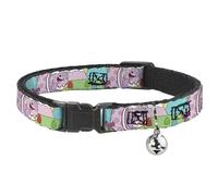 Candy Land Breakaway Cat Collar | Candy Land Jolly Laughing Pose and Gum Drops Multi Color Durable Adjustable Bell ID Tag Ring