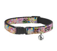 Candy Land Breakaway Cat Collar | Candy Land Take Me To The Candy Character Collage Multi Color Durable Adjustable Bell ID Tag Ring
