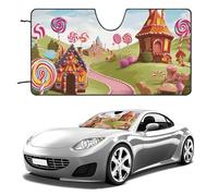 Candy Land Car Windshield Sun Shade Keep Car Interior Cool 51"x28" Folding Front Window Sun Shade, Heat Shield for SUV, Truck, Blocks UV