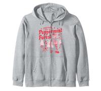 Candy Land Greetings From The Peppermint Forest Retro Poster Zip Hoodie