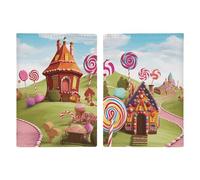 Candy Land Passport Holder for Women Men PU Leather Passport Travel Wallet with Multiple Pockets
